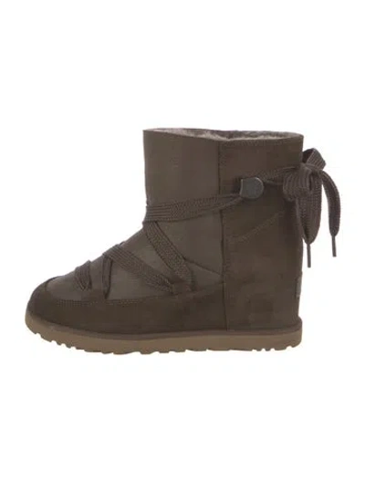 Pre-owned Ugg Suede Snow Boots In Neutral