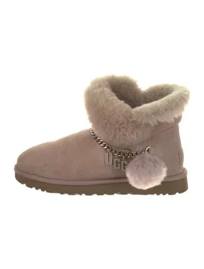 Pre-owned Ugg Suede Snow Boots In Pink