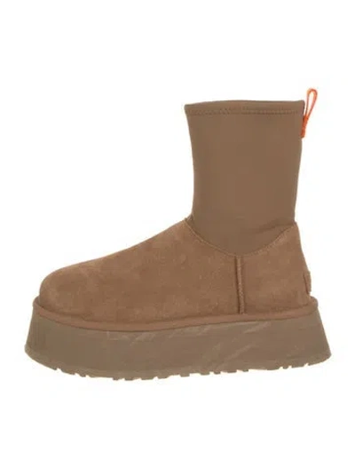 Pre-owned Ugg Suede Sock Boots In Brown