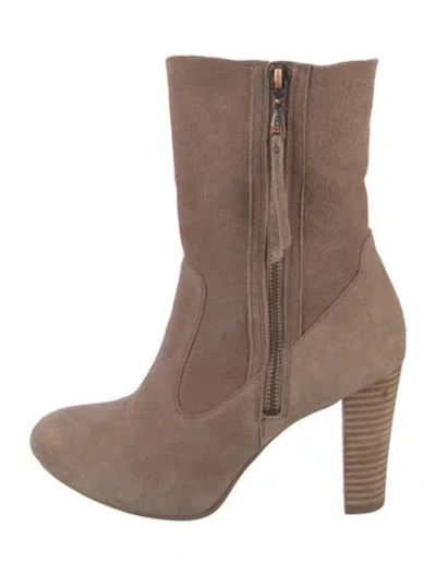 Pre-owned Ugg Suede Sock Boots In Neutral