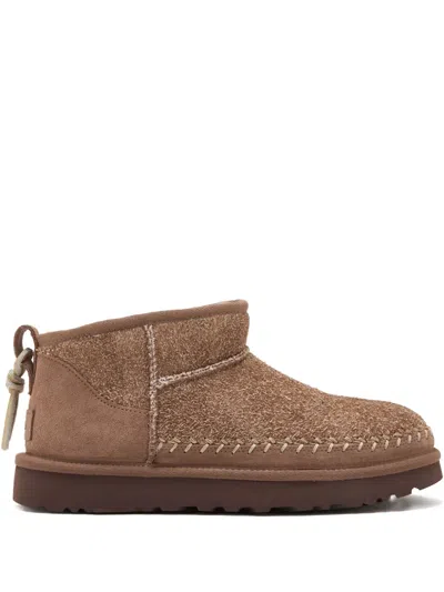 Ugg Suede Stitched-detail Boots In Brown