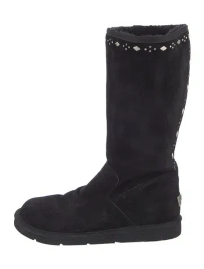 Pre-owned Ugg Suede Studded Accents Boots In Black