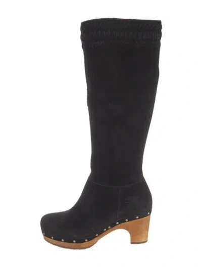 Pre-owned Ugg Suede Studded Accents Boots In Black