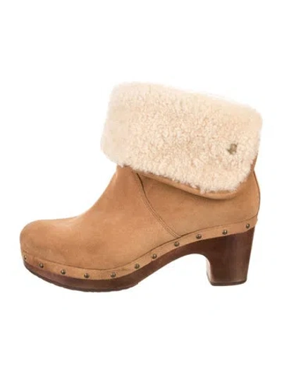 Pre-owned Ugg Suede Studded Accents Boots In Brown