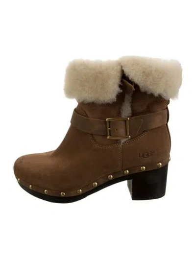 Pre-owned Ugg Suede Studded Accents Boots In Brown