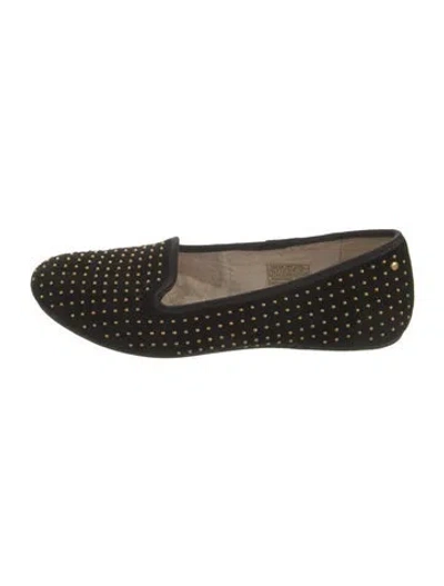 Pre-owned Ugg Suede Studded Accents Flats In Black