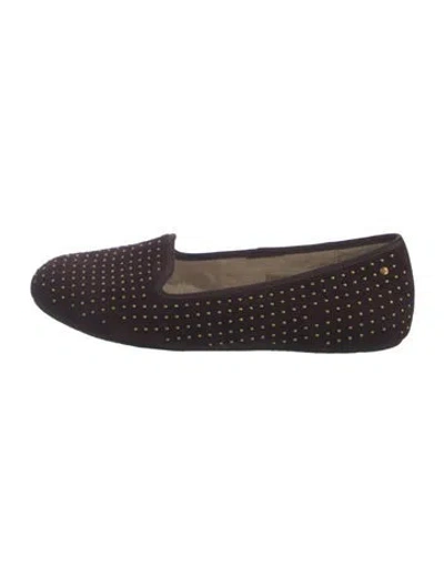 Pre-owned Ugg Suede Studded Accents Loafers In Purple
