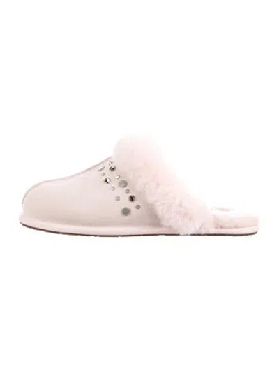 Pre-owned Ugg Suede Studded Accents Slippers In Pink