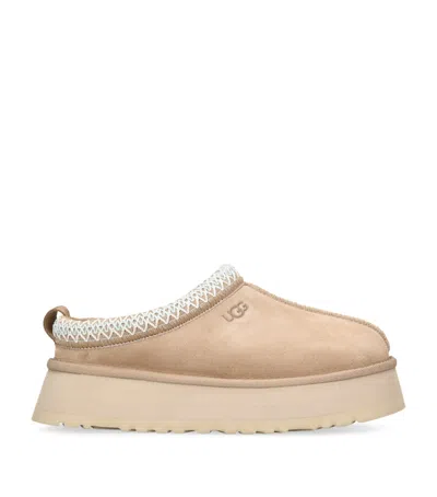 Ugg Tazz Beige Sabot With Embossed Logo In Suede Woman In Multi