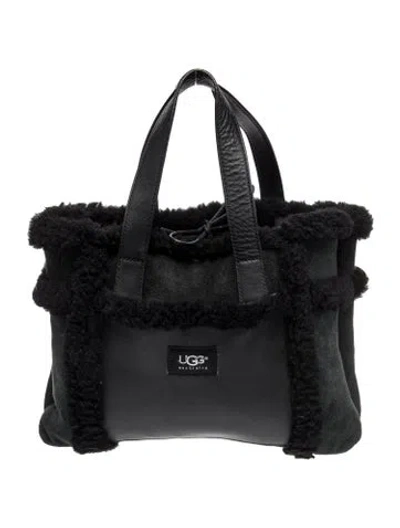 Pre-owned Ugg Suede Top Handle Bag In Black