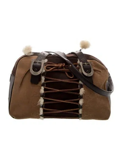Pre-owned Ugg Suede Top Handle Bag In Brown