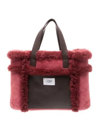 Pre-owned Ugg Suede Top Handle Bag In Burgundy