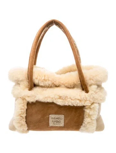 Pre-owned Ugg Suede Top Handle Bag In Neutrals