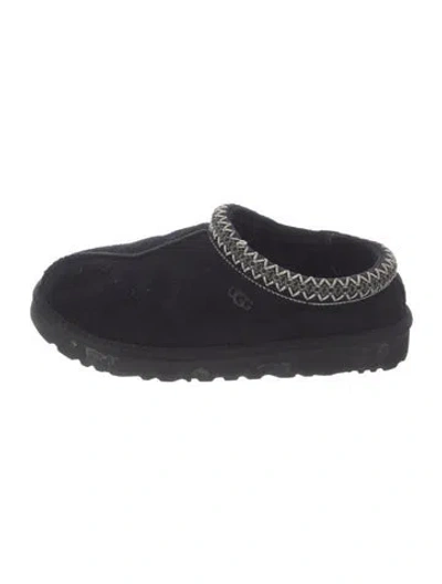 Pre-owned Ugg Suede Whipstitch Trim Flats In Black
