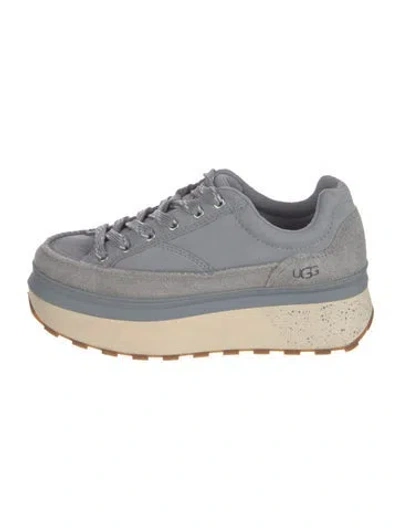 Pre-owned Ugg Suede Whipstitch Trim Sneakers In Blue