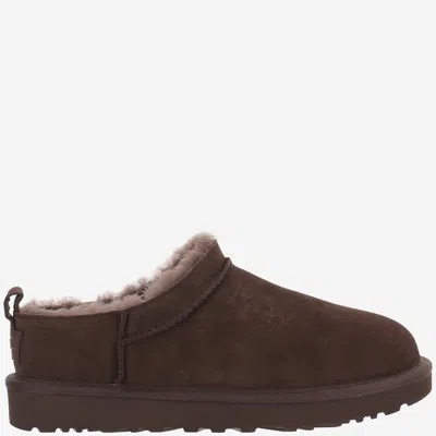 Ugg Suede With Shearling Lining Slipper In Brown