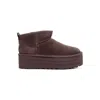 Ugg Mini Classic Platform Suede Ankle Boots In Brown