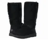 Ugg Sundance Suede Leather Fur Lining Tall Boots In Black In Black