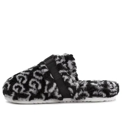 Ugg Super Fluff Slipper 'black White' In Multi