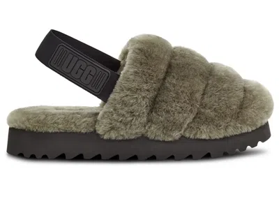 Pre-owned Ugg Super Fluff Slipper (women's) Sneakers In Burnt Olive