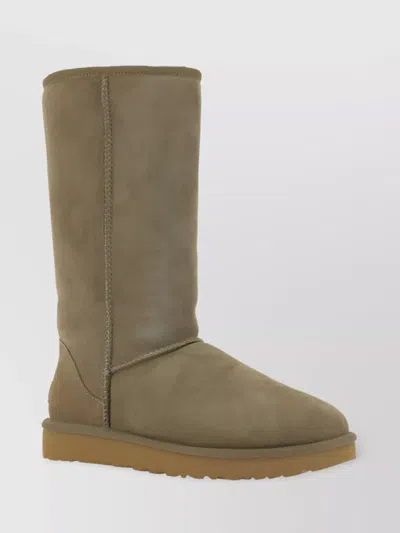 Ugg Tall Leather Boots Embossed Stitching In Antilope