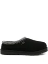 Ugg Mens Black Tasman Ii Shearling-lined Suede Slippers Eur 41 / 7 Uk In Black