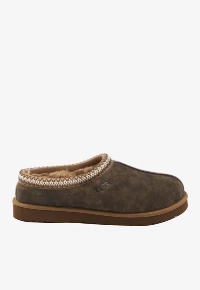 Ugg Chestnut Brown Suede Leather Tasman Ii Slippers In Green