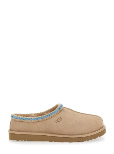 UGG ‘TASMAN' BEIGE PLAITED HEM MULES