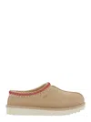 Ugg Tasman Beige Plaited Hem Mules In Suede Woman