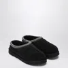 Ugg Black Suede Slip-on Sneakers With Zigzag Stitch Detail In Black