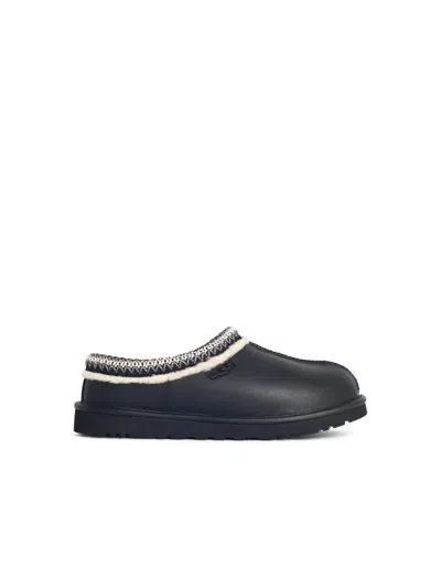Ugg 'tasman' Black Leather Slippers