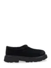Ugg Mens Tasman Lug Suede And Shearling Slippers Blac In Black