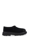 Ugg Mens Tasman Lug Suede And Shearling Slippers Blac In Black