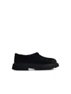 Ugg Mens Tasman Lug Suede And Shearling Slippers Blac In Black