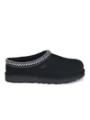 Ugg Black Suede Slip-on Sneakers With Zigzag Stitch Detail In Black
