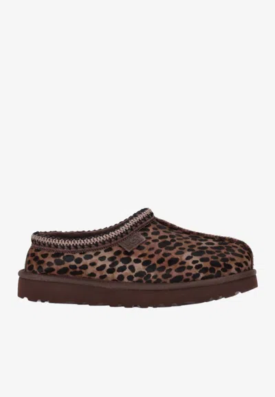 Ugg Tasman Caspian Leopard Print Slippers In Brown