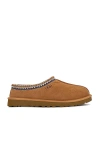 Ugg Tasman Mens Suede Slip On Sheepskin Slippers In Chestnut