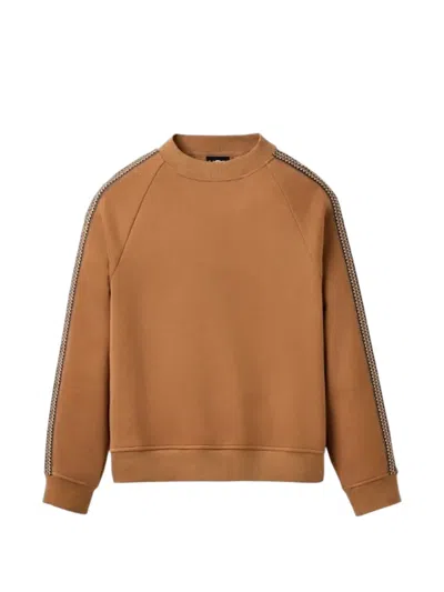 Ugg Tasman Crew-neck Trimmed Sweatshirt In Brown