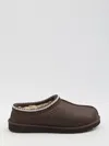 Ugg Mens Tasman Shearling-lined Suede Slippers Dark Brow In Brown