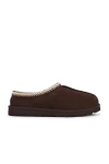 Ugg Mens Tasman Shearling-lined Suede Slippers Dark Brow In Dusted Cocoa