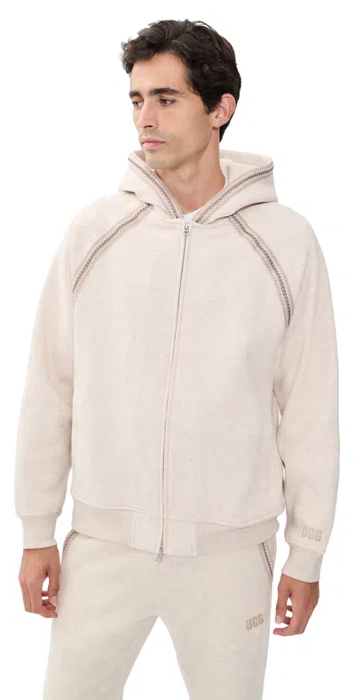 Ugg Tasman Full Zip Hoodie Caribou Heather In Neutral