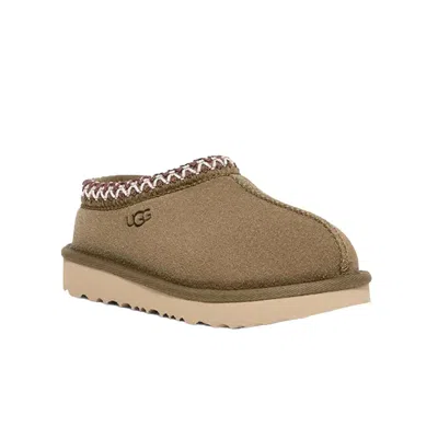 Ugg Kids' Tasman Ii 1019066t-blk Slippers Toddler Black Suede Slip-on Shoes Rhs8783 In Green