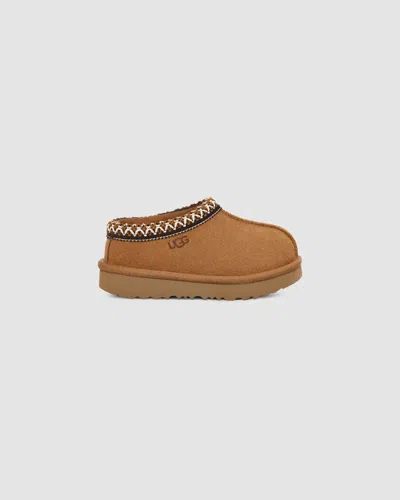 Ugg Kids' Tasman Ii 1019066t-che Slippers Chestnut Suede Slip-on Shoe Gug265 In Brown