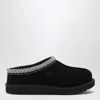 Ugg Teen Black Suede Leather Slippers In Black