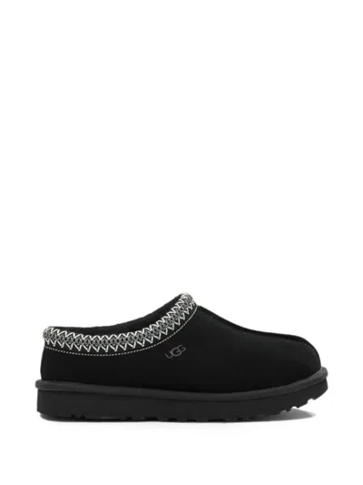 Ugg Tasman Ii Embroidered Flat Mules In Black
