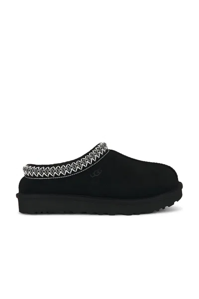 Ugg Tasman Ii Braided-trim Suede Slippers In Black