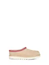 Ugg Tasman Suede Slippers With Shearling Lining In Nude
