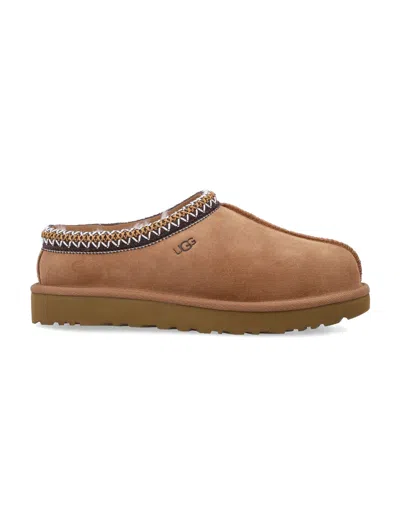 Ugg Tasman Ii Suede Shearling Lined Mule Slipper With Recycled Braid Trim In Brown