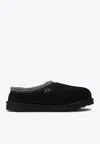 Ugg Black Suede Slip-on Sneakers With Zigzag Stitch Detail In Black