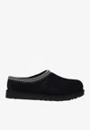 Ugg Tasman Ii 1174671-blk Slipper Men Black Suede Sheepskin Lined Slip-on Gug228 In Black